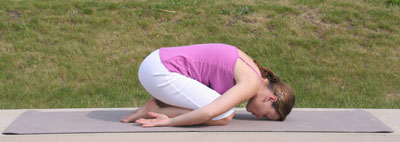 Yoga-Übung Balasana-Kindshaltung